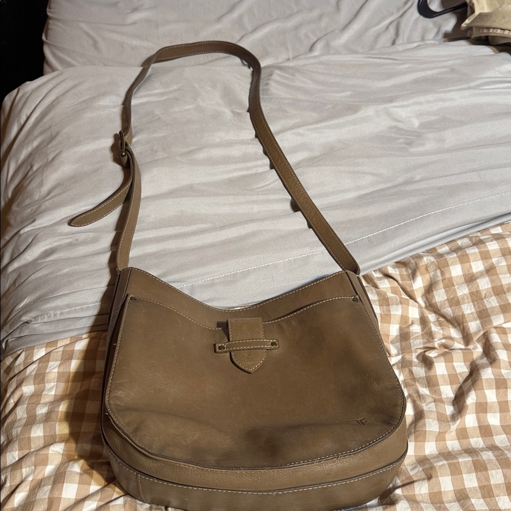 Frye Olivia Tan/Olive  Leather Shoulder Bag